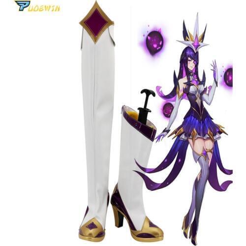 LOL Star Guardian The Dark Sovereign Syndra Cosplay Boots High Heel Shoes