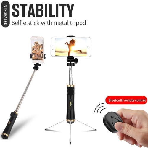 MAGCLE Foldable Tripod Selfie Stick Bluetooth Selfiestick With Wireless Shutter Selfie Stick+ Metal Tripod For IOS Android Phone