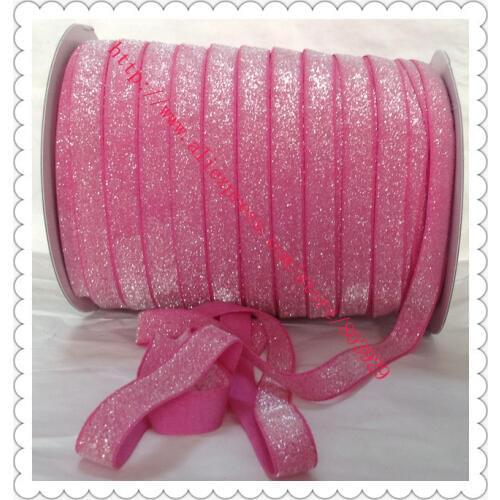 Stretch Garden Rose Metallic Velvet Ribbon Sparkle Ribbon 5/8" Elastic Frosted Garden Rose Glitter Ribbon