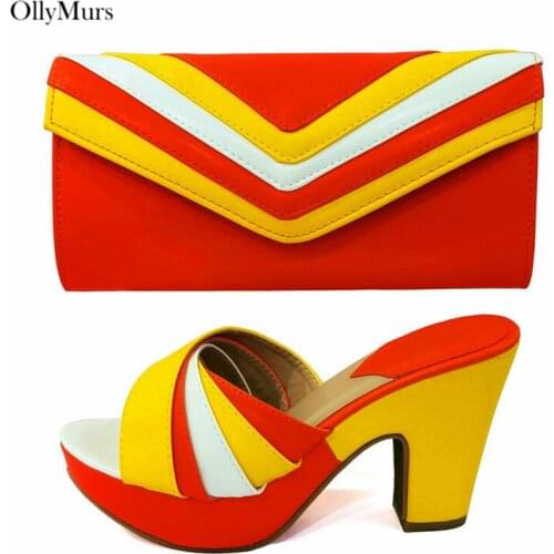African Fashion PU Leather Pumps Women 10CM Shoes And Bag Set Italian Summer Shoes With Matching Bags For Party Dress