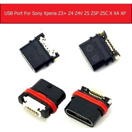Waterproof USB Charging Port Parts For Sony Xperia X Performance XA Micro USB Charger Plug Dock For Sony Z3+ Z4 Z4V Z5P Z5C