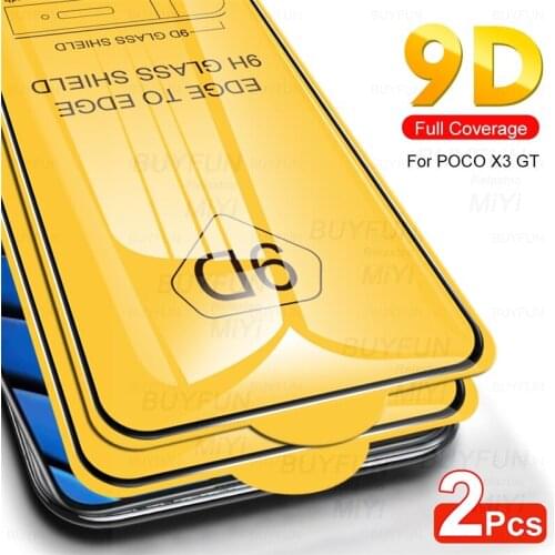 2PCS 9D Protective Glass for Xiaomi Poco X3 GT 5G NFC 2021 Safe Screen Protector PocoX3 GT Poko Little X3GT X3 X 3 GT Phone Film