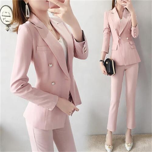 Women Pant Suits female spring and autumn New Pink suit suit female British style temperament casual two-piece suit women