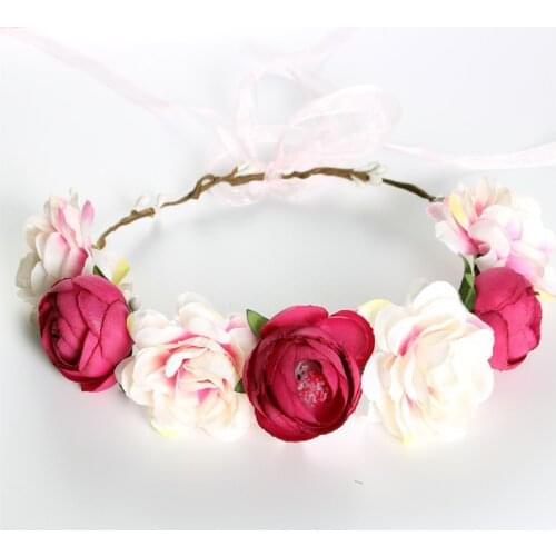 Female Hair Headdress Girl Princess Head Hoop Children Flower Wreath Girls Wedding Decor Headband