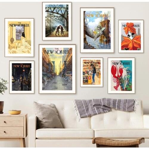 New Yorker Vogue Abstract Landscape Retro Wall Art Canvas Painting Posters And Prints Living Room Decor Nordic Style Decoration