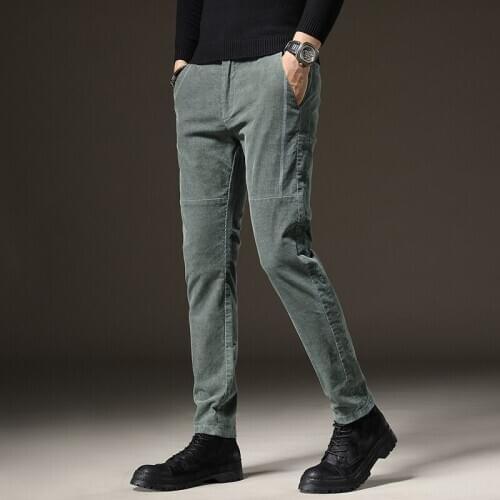 Winter Corduroy Pants 2020 New Men Military Green Trousers Mens Slim Casual Long Pants Male Office Male Joggers Work Pants