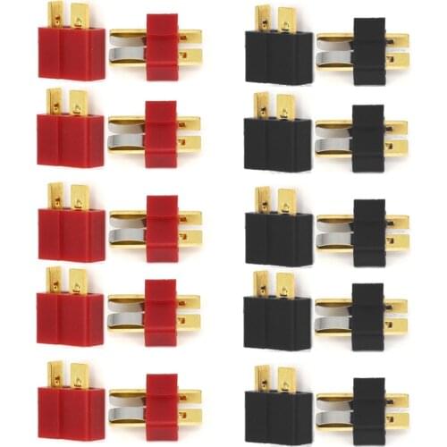 New 10 Pcs T Plug Male & Female Deans Connectors Style For RC LiPo Battery Spare Parts