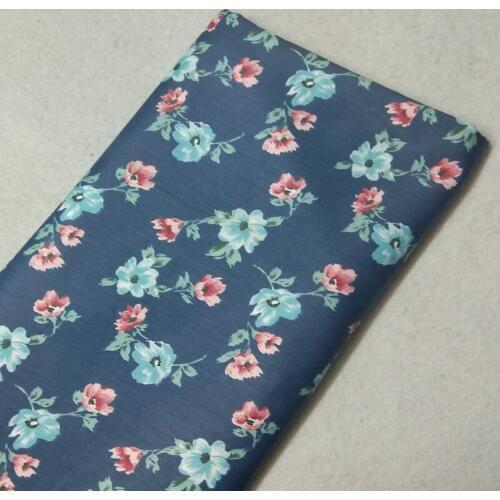 FRESH BLUE printed flora flower 100% cotton fabric 50x160cm Quilting Bedding Baby Fabrics Patchwork cotton fabric Textile quilti