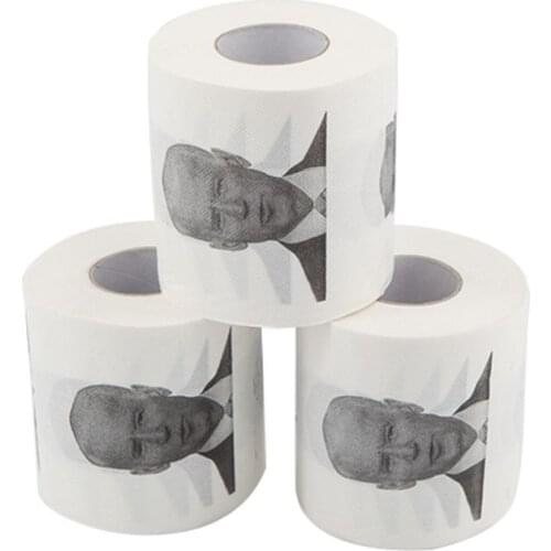 150 Sheets/Roll Joe Biden Pattern Printed Toilet Paper 3 Layer Novelty Gift Bathroom Paper Wholesale