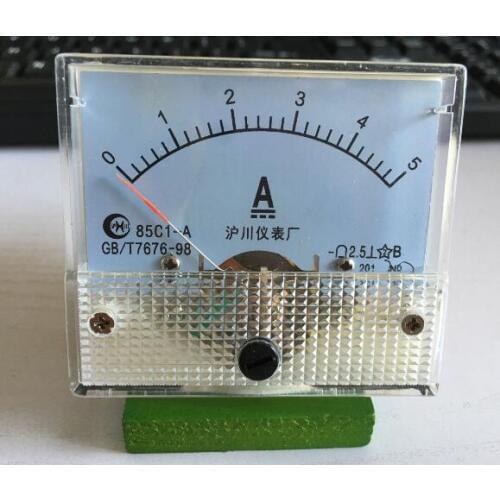 85C1 DC 0-5A Analog Amp Panel ammeter pointer type current meter panel