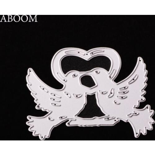 ABOOM New 8*6.5cm Cute Lovely Two Bird Metal Craft Paper Die Cut VaLentines Day Celebration Cutting Die For Home DIY Decoration