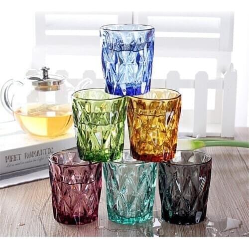 Water Glass for Juice Beer Tea Milk Wine Drinking Drinkware sets 4 pcs 240 ml for Cold Drink Glasses Family and Friends Party