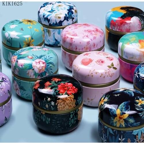 Color Pattern Tea Cans Metal Mini Candy Jewelry Necklace Boxes Household Portable Sealed Cans Multifunctional Storage Home Decor