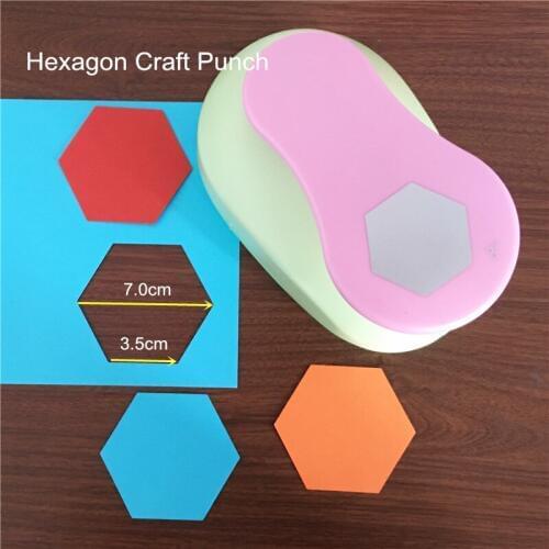 Free Ship 3 inch Hexagon shape EVA foam paper graph hole punch for greeting card handmade Geometry craft punch furador scrapbook
