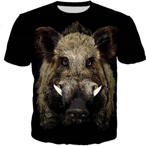 Wild Boar Men/women New Fashion Cool 3D Printed T-shirts Casual Style T Shirt Streetwear Tops Dropshipping