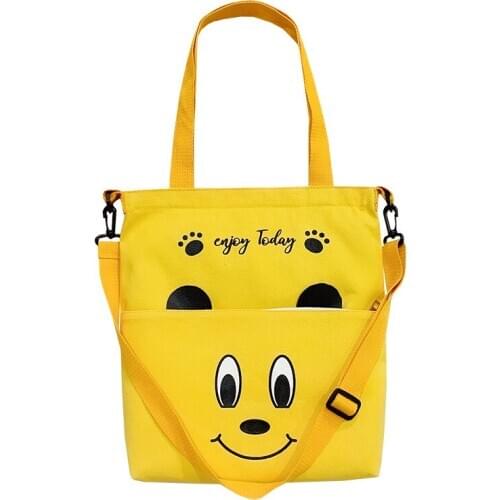 PURFAYCanvas Capacity Panda Women Shoulder Bag Cotton Tote Shopper Bag Eco Reusable Travelling bag Sport Bag Cloth Messenger Bag