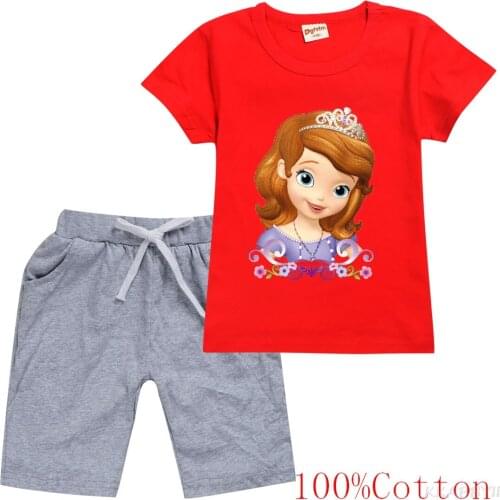 Sofia Princess Clothing Set Kids Summer Baby Clothes Set Girls Casual Sport Outfit Children Clothes t Shirt Suit