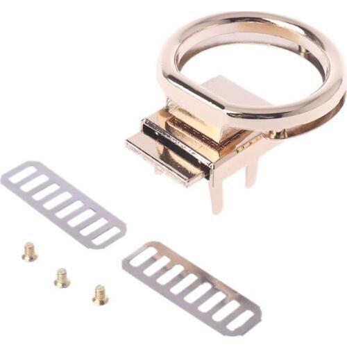 THINKTHENDO Round Shape Metal Clasp Turn Lock Twist Lock Hardware For DIY Handbag Bag Purse Fashion Bag Accessories
