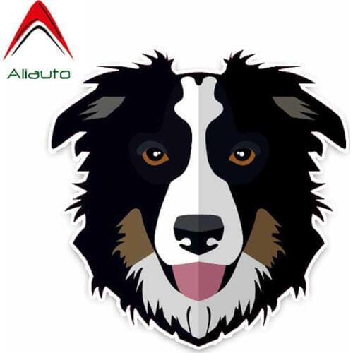 Aliauto Lovely Car Sticker Border Collie Dog Decoration Vinyl Decal Cover Scratches for Smart Hyundai I40 Bmw E92 Audi,14cm14cm