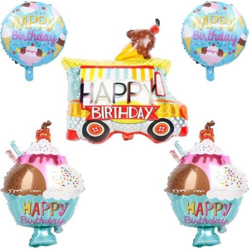 Kawaii Ice Cream Cart Food Balloon Kids Party Decor Ice Cream Balloons For Birthday Decoration Home Decor