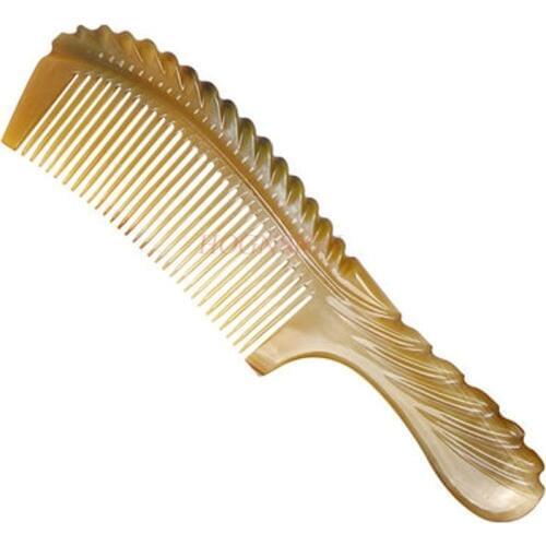 Natural White Water Horn Comb Home Authentic Combs Anti Static Anti-hair Loss Massage Hairbrush Holiday Gifts Carved For Female