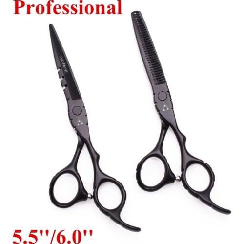 Hair Scissors 5.5 6.0 Professional Hairdressing Scissors 440C Thinning Shears Barber Scissors Set Hair Cutting Hairdresser 1010