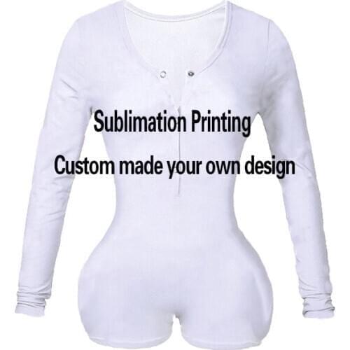 Wholesale Price With Express Shipping 2 Styles Custom made Sublimation print Women Summer Onesie