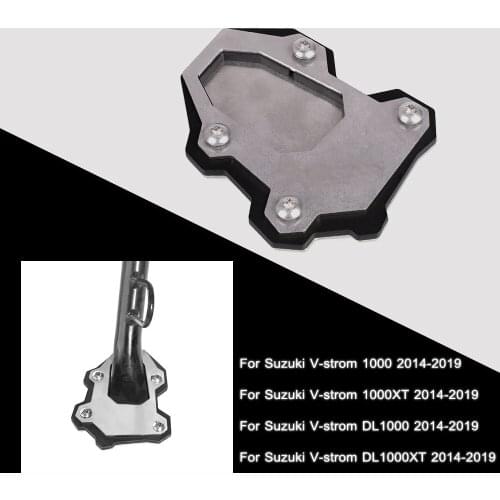 For Suzuki V-strom DL1000 DL 1000XT 2014-2019 2018 2017 Motorcycle Side Stand Enlarger Plate Pad Kickstand Extension Protection
