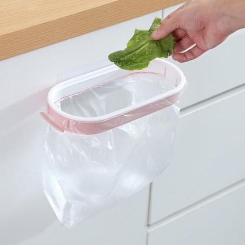 Hanging Garbage Bag Holder Kitchen Cupboard Stand Trash Storage Rack Plastic Kitchen Hanging Trash Rack For Garbage Bags