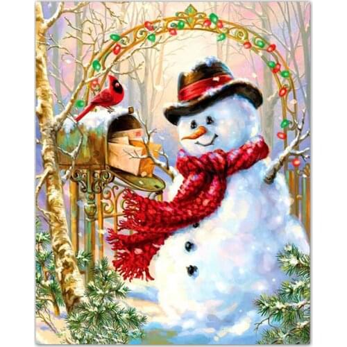 Full Square diamond Painting letters to snowman 5D DIY diamond embroidery Rhinestones mosaic Decoration Christmas present