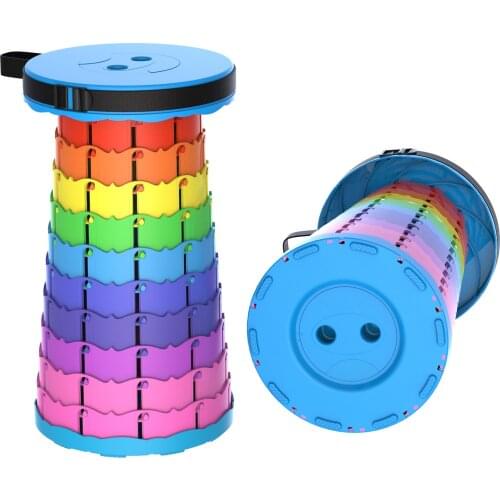 Portable folding stool Outdoor Telescopic Stool Fishing Stool Lined Up Stool Rainbow camping chair folding stool beach chair