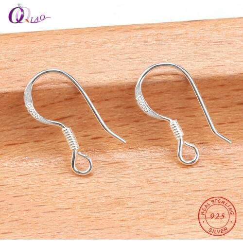 Wholesale 13mm 10pcs/pack 925 sterling Silver Ear Wires Hooks spring Clasps For Making Earrings Jewelry Findings Accessories