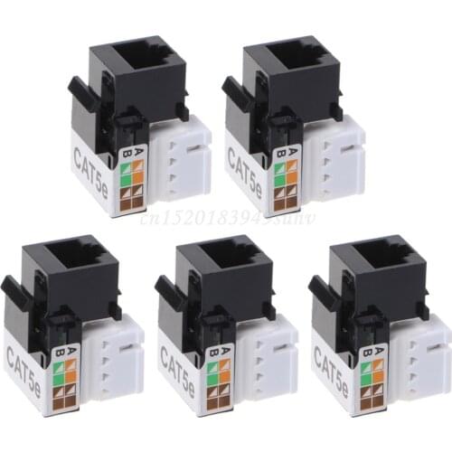 SuperVolt 5Pcs CAT5E UTP Network Module RJ45 Connector Information Socket Keystone Jack