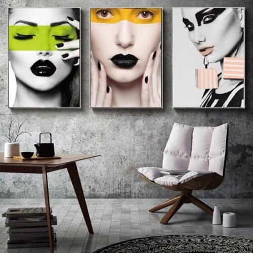 Modern Girl Posters and Prints Wall Art Fashion Beautiful Woman Canvas Painting Nordic Picture for Living Room Decorative