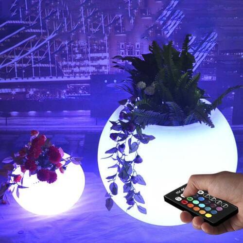 Luminous Flower Pot LED Charging Remote Control RGBW LED Glow Bonsai Succulent Home Garden Office Wedding Decoration Plante Pot
