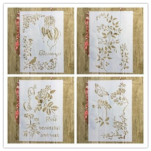 CraftArtGo DIY flower Stencils Painting Scrapbook Coloring Cake decorating sugar powder sieve printing mold printing table