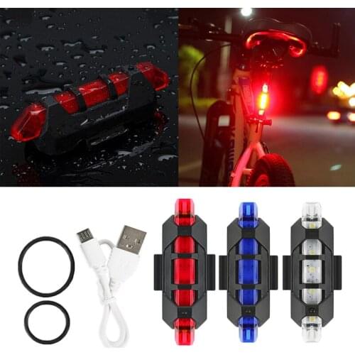Bike Lights Waterproof Bicycle Led Light USB Rechargeable Rear Lights MTB Safety Warning Taillight Warning Light 4 Modes Durable