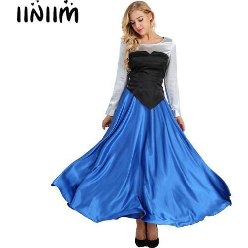 Iiniim Women Adult Cosplay Princess Fancy Party Dress Ball Gown Halloween Costumes for Women Shirt with Strapless Top and Skirt