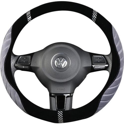 Winter Warm Short Plush Steering Wheel Cover Round D-Shaped Steering Wheel Cover 38cm Universal Handlebar Cover