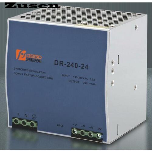 Zusen DR-240W 12V 24V 36V 48V overload protection Din Rail Switch Power supply 110/220VAC