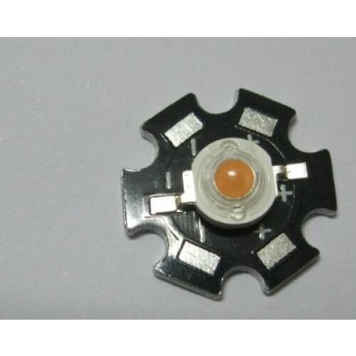 10PCS 3W Orange High Power LED Bead Emitter DC2.0-3.0V 700mA 90-100LM 600-610NM with 20mm Star Platine Heatsink