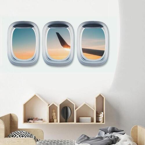 3pcs Waterproof Wall Sticker Sky Scene Reusable Bathroom Kitchen Window Office DIY Art Paste Vivid Scene Wallpaper