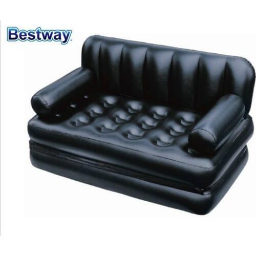 75056 Bestway 188x152x64cm 5-in-1 Multifunctional Couch + Air Pump 74"x60"x25" Inflatable Double Sofa Portable Double Bed Lounge