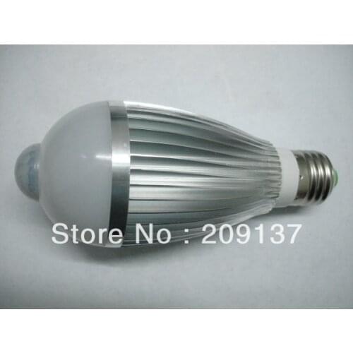 7W 21W chip 700LM 85-260V E27 B22 LED Human Infrared Motion Sensor Light Bulb Lamp Warm White Aluminum Free Shipping
