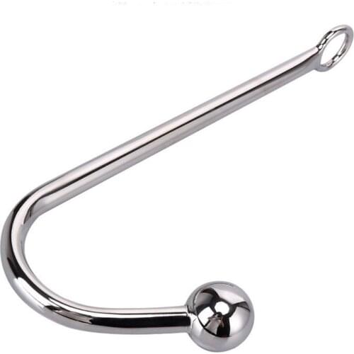 Male Chastity Stainless Steel Sex Anal Toy Anal Hook Plug with Ball & Ring butt plug Chastity Belt Drop shipping
