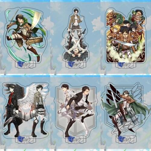 Attack On Titan Shingeki No Kyojin Eren Jaeger Mikasa Ackerman Acrylic Action Figure Stand Model Plate Holder Cake Topper Japan