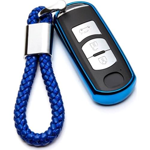 Car Key Case Cover For Mazda 3 6 CX5 CX7 323 626 Familia CX-3 CX-5 Soft TPU Protection Key Shell Chain Car Styling Cover Case