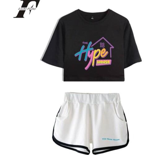 THE Hype House Women Two Piece Set Shorts +T-shirt Harajuku Hit Hop Charli Damelio 2 Piece Set Tracksuit