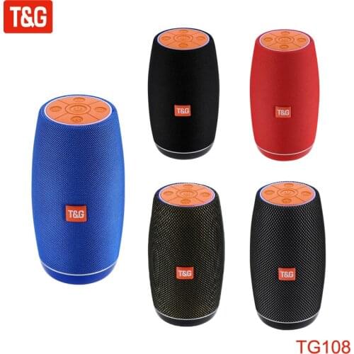 T&G TG108 Fabric Wireless Bluetooth Speaker Portable Outdoor Waterproof Outdoor Loudspeaker Support FM Radio With Light Ring