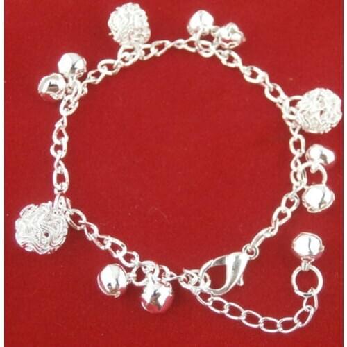 Ethnic Bracelet Bangle Cuff Alloy Ball Bell Pendants Bracelet Wedding Party Statement Jewelry for Women Girl Chain Bracelet Gift